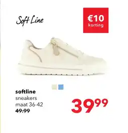 Scapino Softline dames sneakers met H leest beige aanbieding