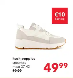 Scapino Hush Puppies leren dames sneakers wit beige aanbieding