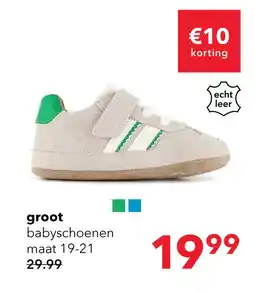 Scapino Groot suede babyschoenen beige groen aanbieding