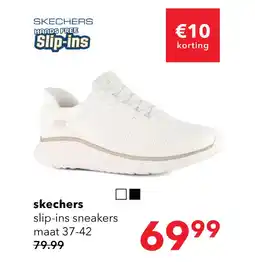 Scapino Skechers Slip-ins: BOBS Sport Wide Fit dames sneakers wit aanbieding
