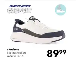 Scapino Skechers Cozy Fit heren sneakers wit blauw aanbieding