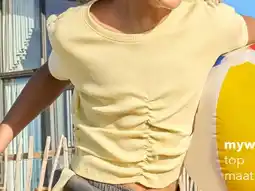 Scapino MyWay cropped meisjes T-shirt geel aanbieding