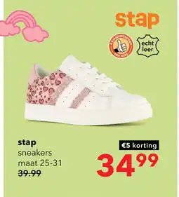 Scapino Stap sneakers meisjes met roze hartjes aanbieding