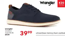 Scapino Wrangler heren sneakers blauw aanbieding