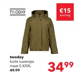 Scapino TwoDay korte dames jas groen aanbieding