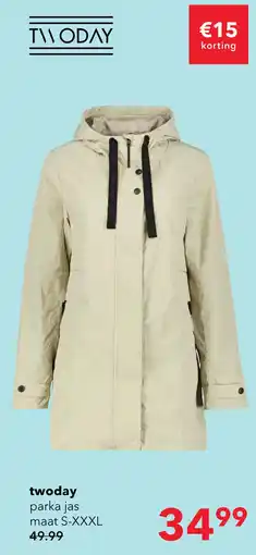 Scapino TwoDay dames parka zomerjas groen aanbieding