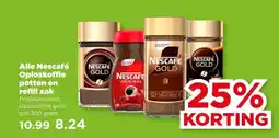 PLUS Alle Nescafé Oploskoffie potten en refill zak aanbieding