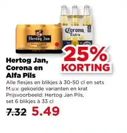 PLUS Hertog Jan, Corona en Alfa Pils aanbieding