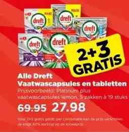 PLUS Alle Dreft Vaatwascapsules en tabletten aanbieding