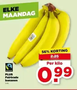 PLUS Fairtrade bananen aanbieding