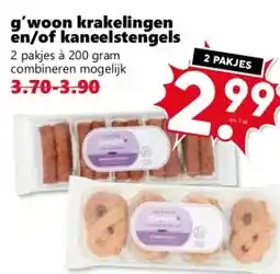 Coop g'woon krakelingen en/of kaneelstengels aanbieding