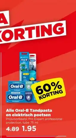 PLUS Alle Oral-B Tandpasta en elektrisch poetsen aanbieding