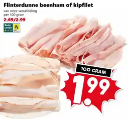 Coop Flinterdunne beenham of kipfilet aanbieding
