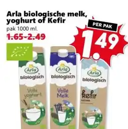 Coop Arla biologische melk, yoghurt of Kefir aanbieding