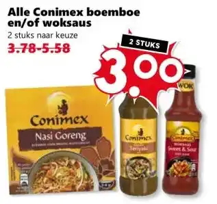 Coop Alle Conimex boemboe en/of woksaus aanbieding