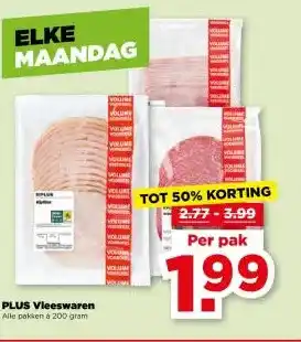 PLUS PLUS Vleeswaren aanbieding