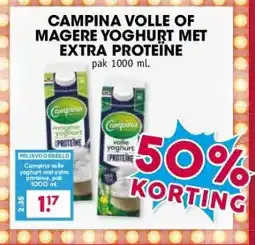 Boon`s Markt CAMPINA VOLLE OF MAGERE YOGHURT MET EXTRA PROTEÏNE aanbieding
