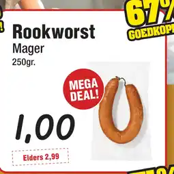 Budget Food Rookworst Mager aanbieding