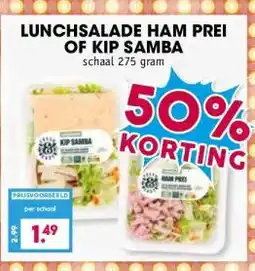 Boon`s Markt LUNCHSALADE HAM PREI OF KIP SAMBA aanbieding