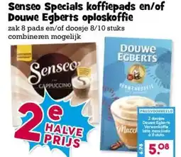 Boon`s Markt Senseo Specials koffiepads en/of Douwe Egberts oploskoffie aanbieding