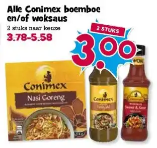 Boon`s Markt Alle Conimex boemboe en/of woksaus aanbieding