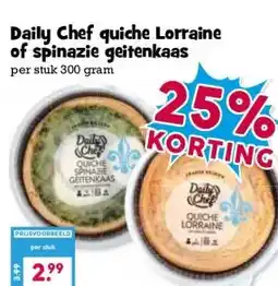 Boon`s Markt Daily Chef quiche Lorraine of spinazie geitenkaas aanbieding