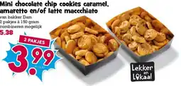 Boon`s Markt Mini chocolate chip cookies caramel, amaretto en/of latte maccchiato aanbieding