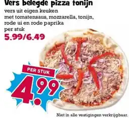 Boon`s Markt Vers belegde pizza tonijn aanbieding