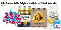 Boon`s Markt Alle Corona, Leffe Belgisch abdijbier of Tripel Karmeliet aanbieding