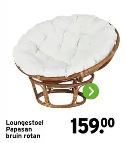 GAMMA Loungestoel Papasan bruin rotan aanbieding