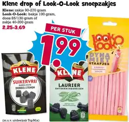 Boon`s Markt Klene drop of Look-O-Look snoepzakjes aanbieding