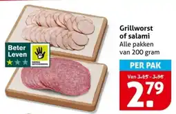 Hoogvliet Grillworst of salami aanbieding