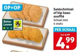 Hoogvliet Saté Schnitzel of Kip Kaassouffle aanbieding