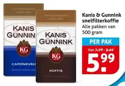 Hoogvliet Kanis & Gunnink snelfilterkoffie aanbieding