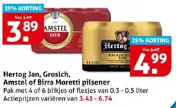 Hoogvliet Hertog Jan, Groslch, Amstel of Birra Moretti pilsener aanbieding