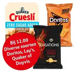 Hoogvliet Doritos, Lay's, Quaker of Duyvis aanbieding