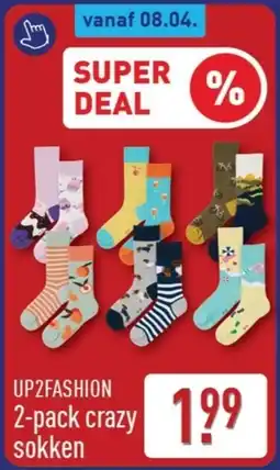 ALDI 2-pack crazy sokken aanbieding
