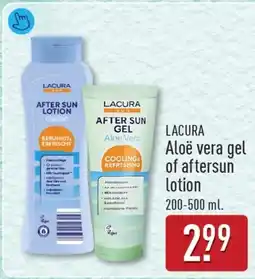 ALDI Lacura Aloë vera gel of aftersun lotion aanbieding