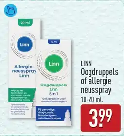 ALDI Linn Oogdruppels of allergie neusspray aanbieding