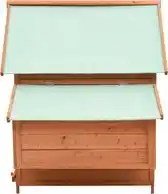 Bol.com vidaXL - Kippenhok - 150x96x110 - cm - massief - vurenhout - mokkakleurig - en - wit aanbieding