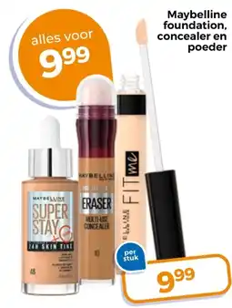 Trekpleister Maybelline foundation, concealer en poeder aanbieding