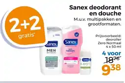 Trekpleister Sanex deodorant en douche aanbieding