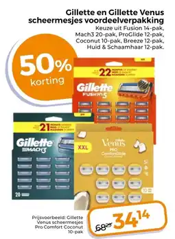 Trekpleister Gillette en Gillette Venus scheermesjes voordeelverpakking aanbieding