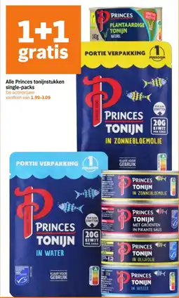 Albert Heijn Alle Princes tonijnstukken single packs aanbieding