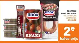 Albert Heijn Alle Unox vleesconserven aanbieding