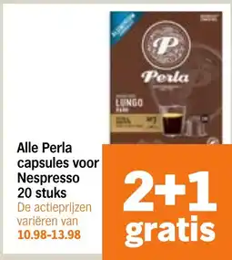 Albert Heijn Alle Perla capsules voor Nespresso aanbieding