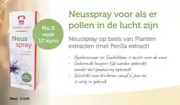 De Rode Pilaren Neusspray voor als er pollen in de lucht zijn aanbieding