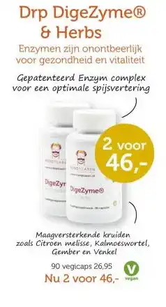 De Rode Pilaren Drp DigeZyme & Herbs Enzymen zijn onontbeerlijk voor gezondheid en vitaliteit aanbieding