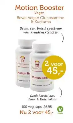 De Rode Pilaren Motion Booster Vegan Bevat Vegan Glucosamine & Kurkuma aanbieding