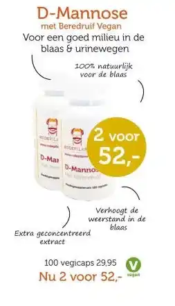 De Rode Pilaren D-Mannose met Beredruif Vegan aanbieding